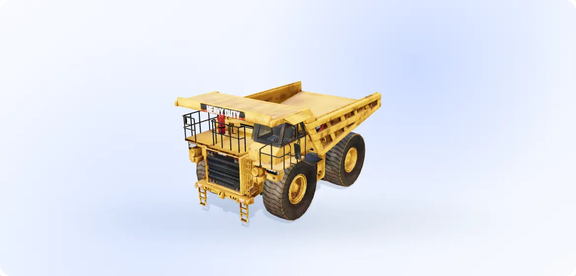 Three-quarter view of a CAT 789C mining haul truck